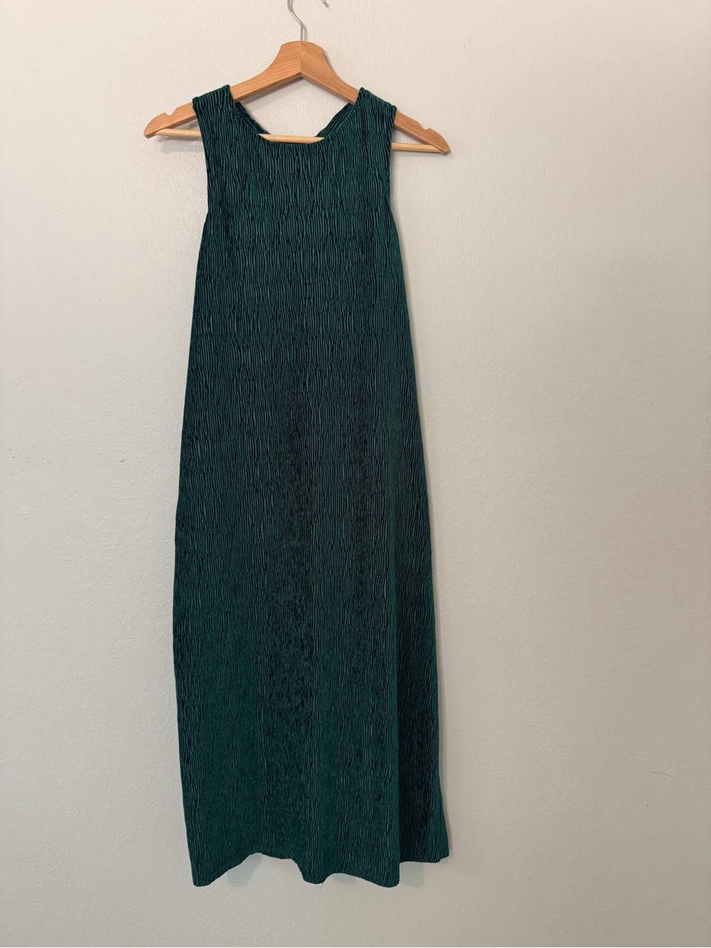 Anthropologie Textured Dark Teal Maxi Dress
